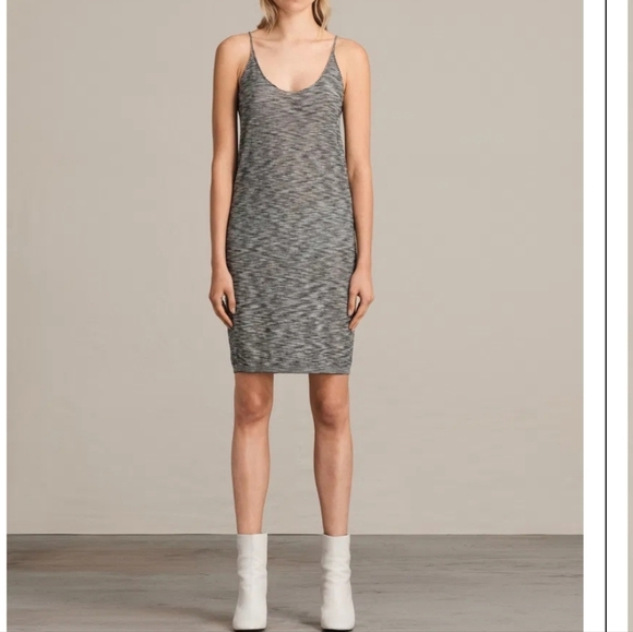 All Saints Dresses & Skirts - All Saints Blyth Stripe Vest Dress Size Small Black And White Stripe Brand New